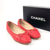 CHANEL pumps Matelasse Matt caviar skin Red Women Used