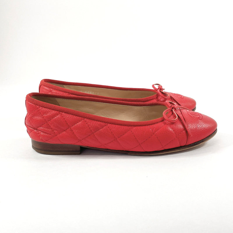 CHANEL pumps Matelasse Matt caviar skin Red Women Used