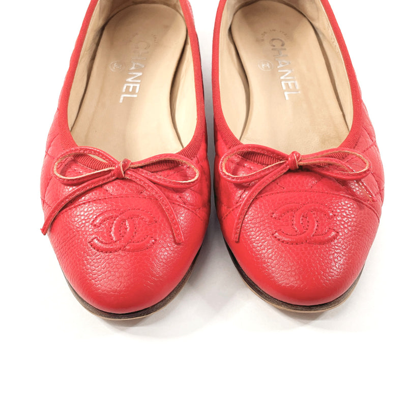 CHANEL pumps Matelasse Matt caviar skin Red Women Used