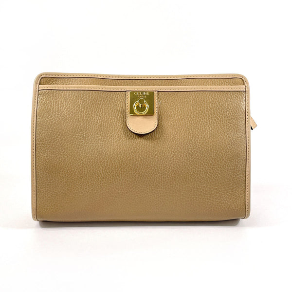 CELINE business bag vintage leather beige unisex Used