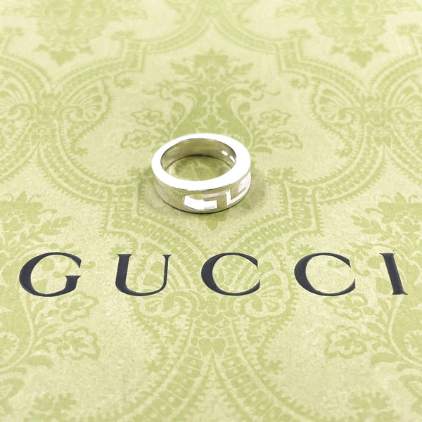 GUCCI Ring Double G logo Silver925 #US 4 3/4 Silver unisex Second hand