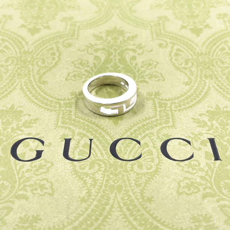 GUCCI Ring Double G logo Silver925 #US 4 3/4 Silver unisex Second hand