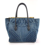 MIU MIU Handbag RN1032 Biker denim/leather blue Women Used