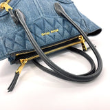 MIU MIU Handbag RN1032 Biker denim/leather blue Women Used