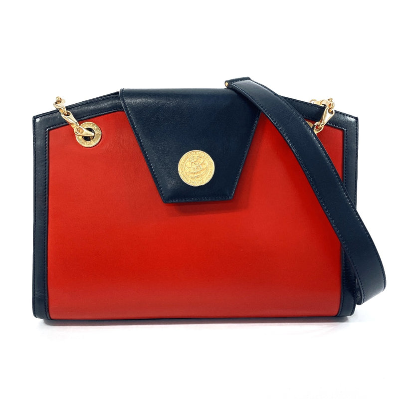 CELINE Shoulder Bag ChainShoulder leather Red Red Women Used