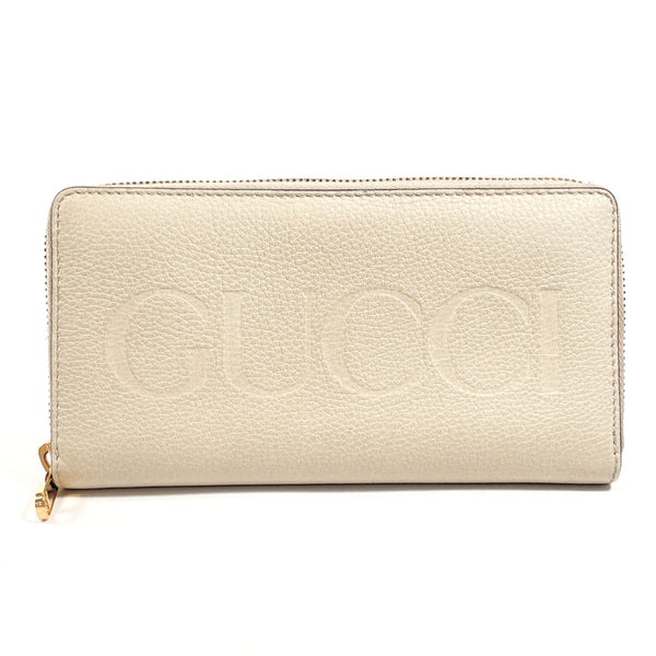 GUCCI purse 658691 Zip Around logo leather beige unisex Used