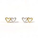 TIFFANY&Co. earring Double heart Silver925/K18 yellow gold Silver Silver Women Used