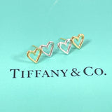 TIFFANY&Co. earring Double heart Silver925/K18 yellow gold Silver Silver Women Used