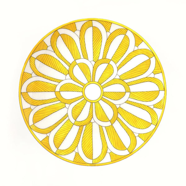 HERMES Tableware P046107P Soleil d'Hermes Dessert plate Porcelain yellow yellow unisex New