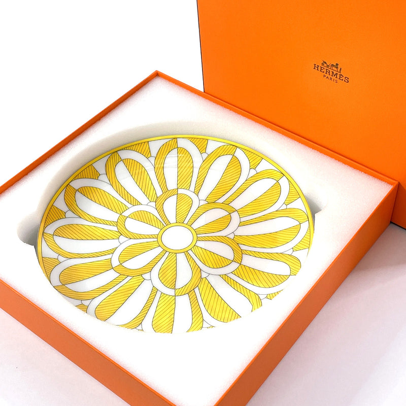 HERMES Tableware P046107P Soleil d'Hermes Dessert plate Porcelain yellow yellow unisex New