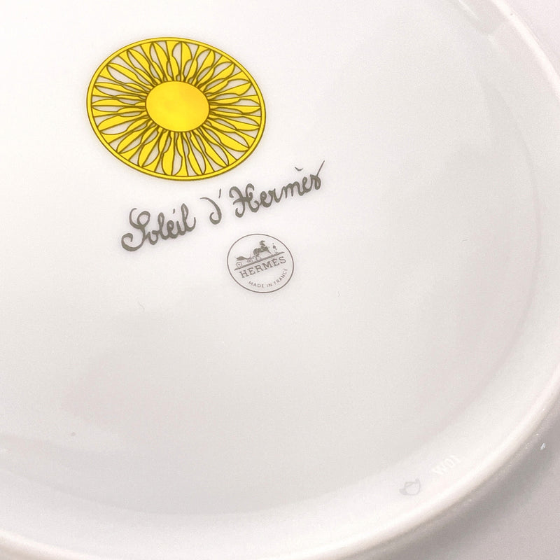 HERMES Tableware P046107P Soleil d'Hermes Dessert plate Porcelain yellow yellow unisex New