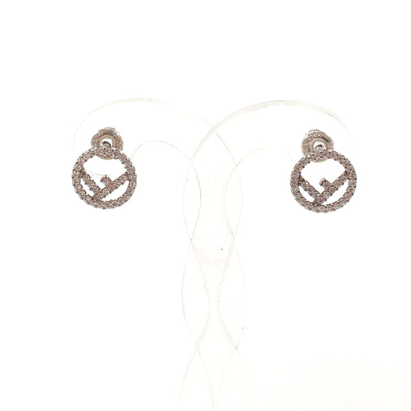 アクセサリー Fendi Earring FENDI Logo F Is Fendi Earrings Rhinestone Gold 8AG738 Italy