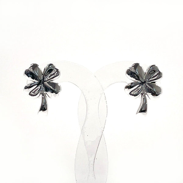 CHANEL earring Clover Silver925 Silver Women Used