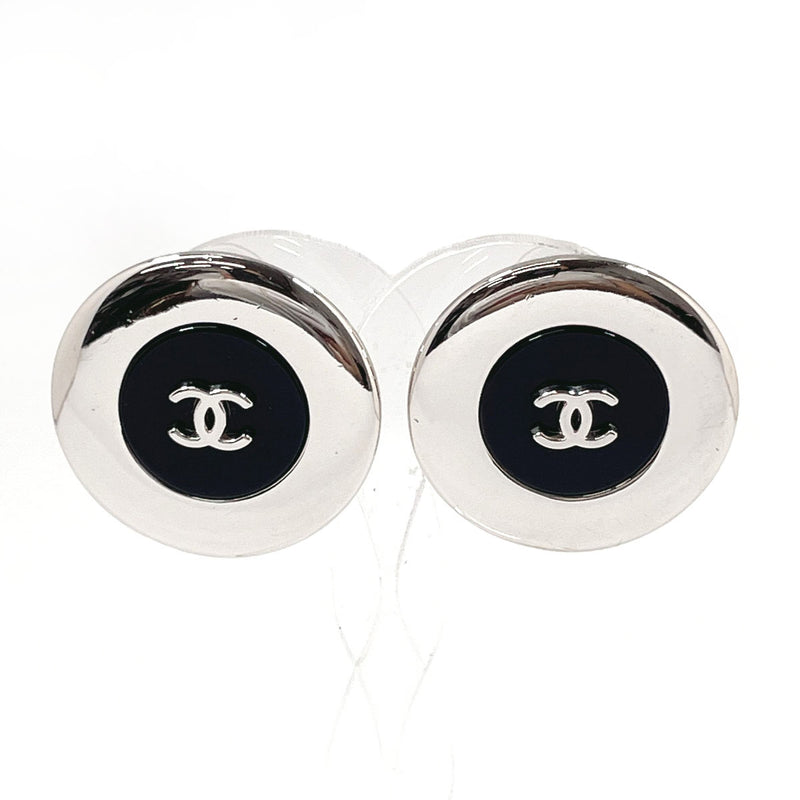 CHANEL Earring COCO Mark round metal Silver 97 A Women Used