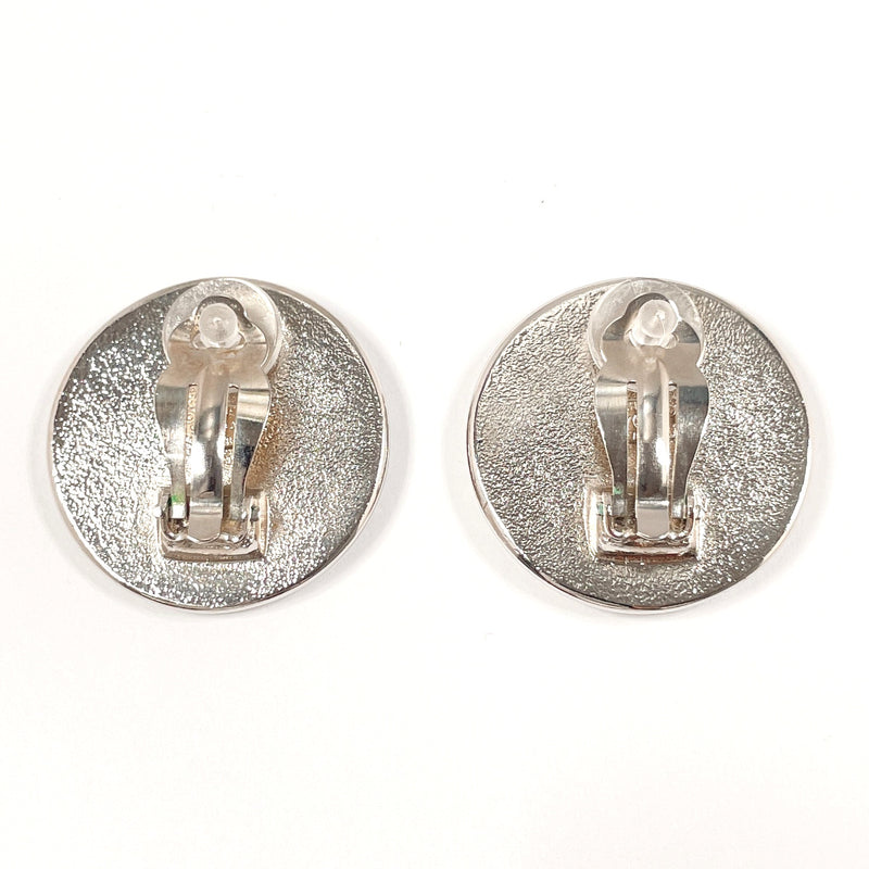 CHANEL Earring COCO Mark round metal Silver 97 A Women Used