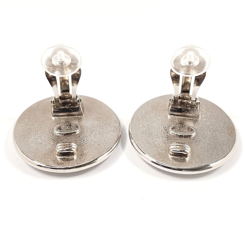 CHANEL Earring COCO Mark round metal Silver 97 A Women Used