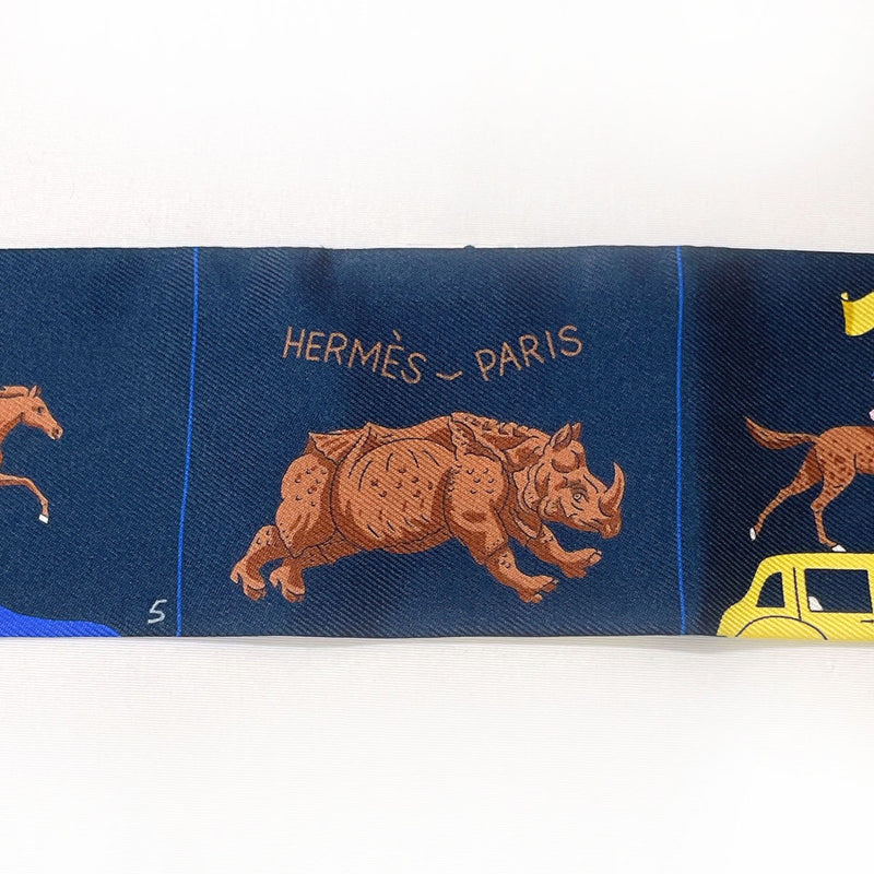 HERMES Twilly Hermes Parade silk Navy Navy Women New