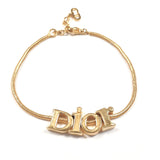 Dior bracelet logo vintage metal gold Women Used