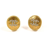 CHANEL earring AB2146 COCO Mark metal/Rhinestone gold C19 A Women Used