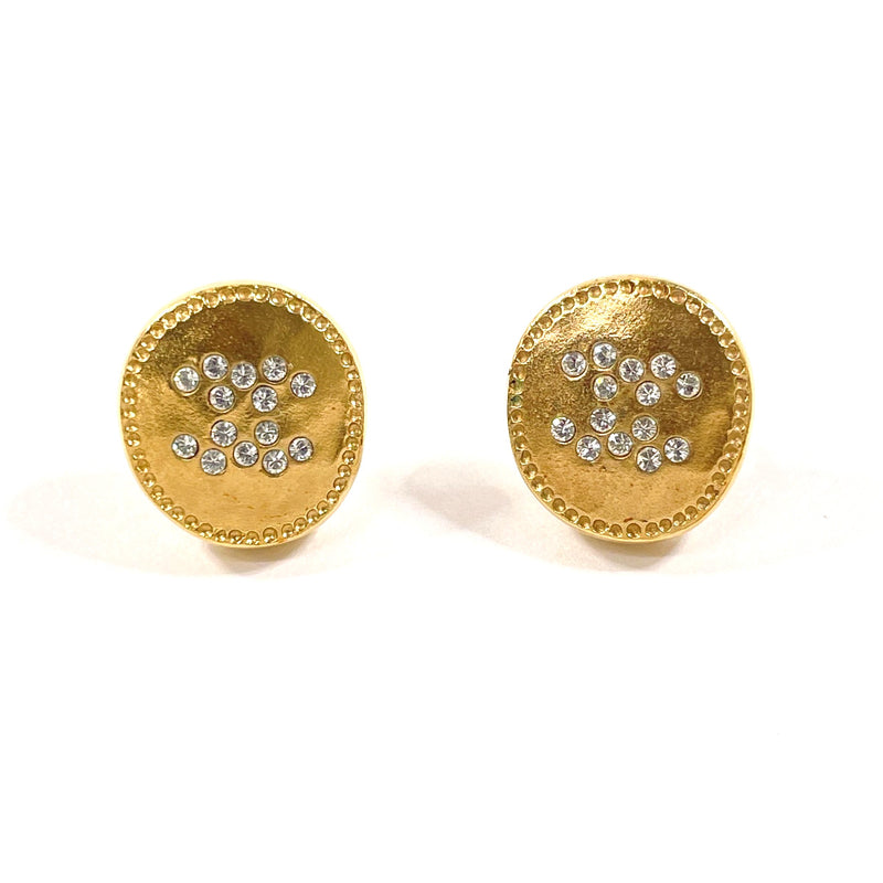 CHANEL earring AB2146 COCO Mark metal/Rhinestone gold C19 A Women Used