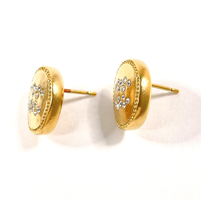 CHANEL earring AB2146 COCO Mark metal/Rhinestone gold C19 A Women Used