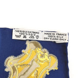 HERMES scarf Carre 90 LES CLES Key silk blue Women Used