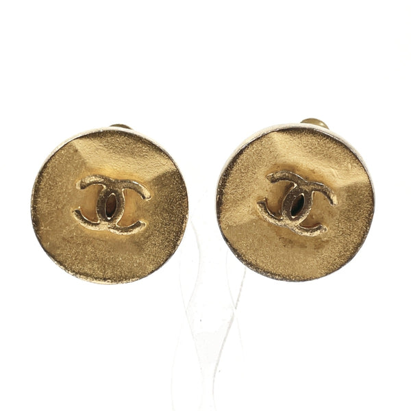 CHANEL Earring COCO Mark vintage metal gold 93 A Women Second hand