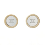 CHANEL Earring COCO Mark vintage plastic/metal white 95 C Women Used