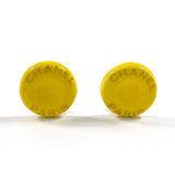 CHANEL Earring Round logo vintage Synthetic resin/metal yellow 97 P Women Used