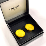 CHANEL Earring Round logo vintage Synthetic resin/metal yellow 97 P Women Used