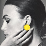 CHANEL Earring Round logo vintage Synthetic resin/metal yellow 97 P Women Used