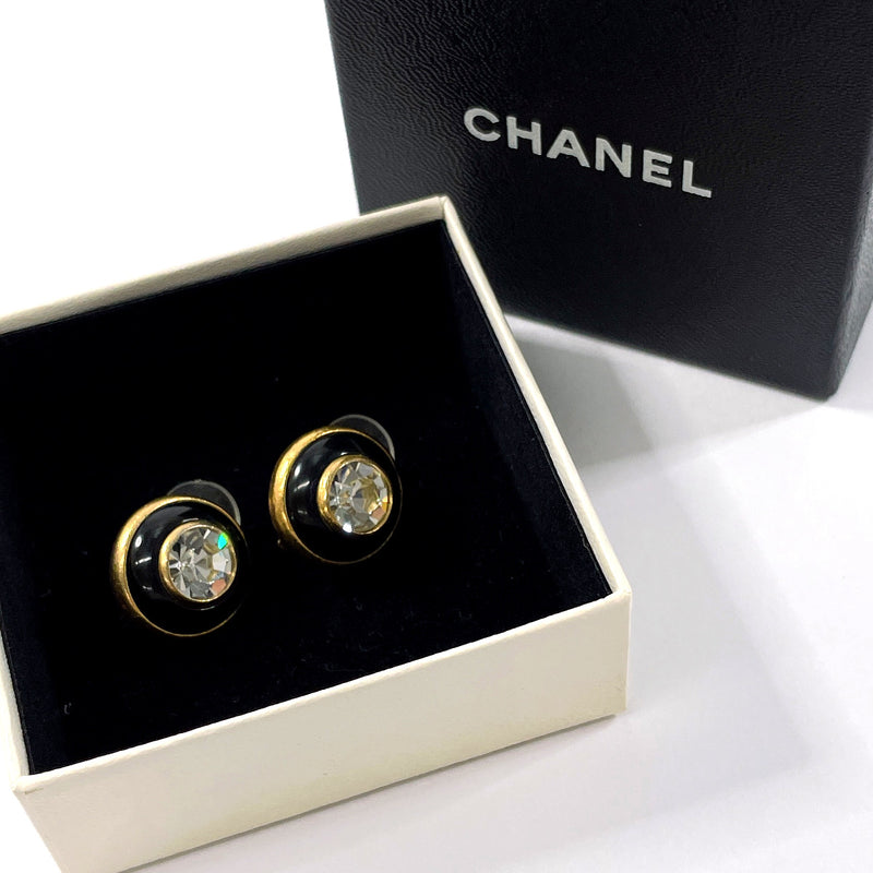 CHANEL Earring vintage Gold Plated/Rhinestone gold 93 A Women Used