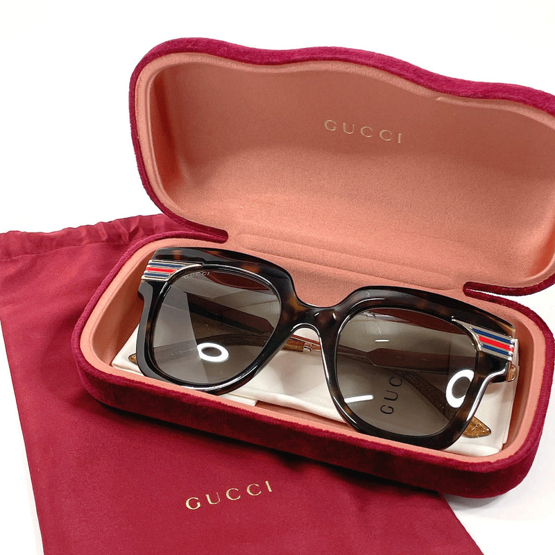 GUCCI sunglasses GG0281S Webbing line metal/Synthetic resin Brown unisex Used