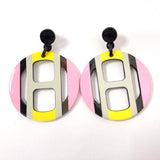 HERMES earring H Equip Buffalo horn/metal multicolor Women Used