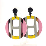 HERMES earring H Equip Buffalo horn/metal multicolor Women Used