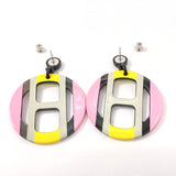 HERMES earring H Equip Buffalo horn/metal multicolor Women Used