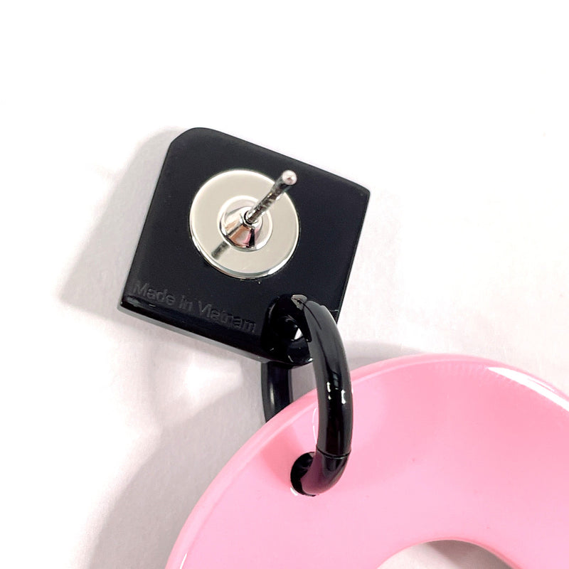 HERMES earring Ism Pop Line Buffalo horn/lacquer pink pink Women New