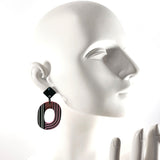 HERMES earring Ism Pop Line Buffalo horn/lacquer pink pink Women New