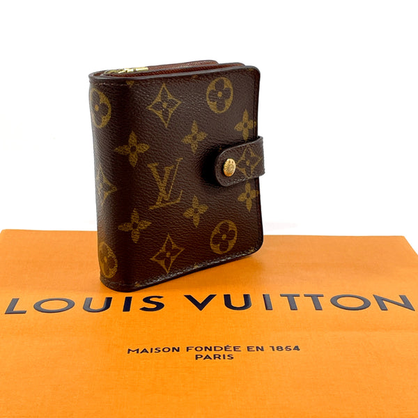 LOUIS VUITTON wallet M61667 Compact zip Monogram canvas Brown Women Used