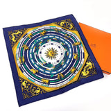 HERMES scarf DIES ET HORE Astrology Carre 45 silk Navy Women Used