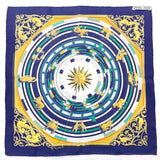 HERMES scarf DIES ET HORE Astrology Carre 45 silk Navy Women Used