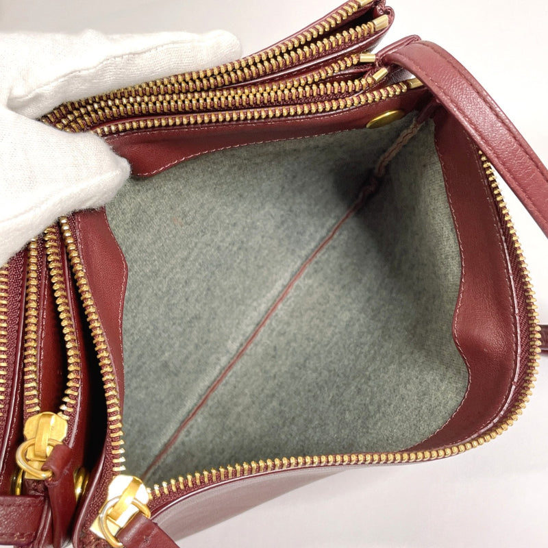 CELINE Shoulder Bag Trio Large leather Bordeaux Women Used