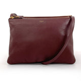 CELINE Shoulder Bag Trio Large leather Bordeaux Women Used