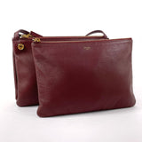 CELINE Shoulder Bag Trio Large leather Bordeaux Women Used