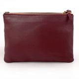 CELINE Shoulder Bag Trio Large leather Bordeaux Women Used