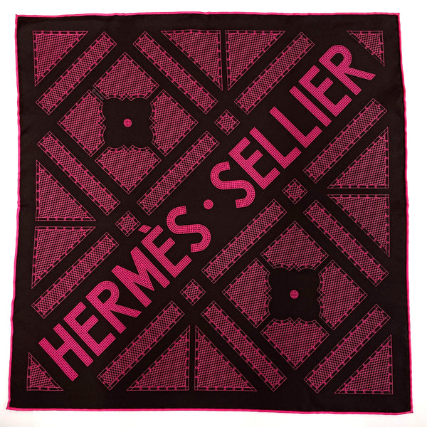 HERMES scarf Carre 45 Serie silk gray gray Women New