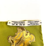 HERMES scarf Carre 90 LES CLES Key silk khaki Women Used