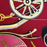 HERMES scarf H004163S 02 Carre 90 Stately Wheels silk Bordeaux Bordeaux Women New