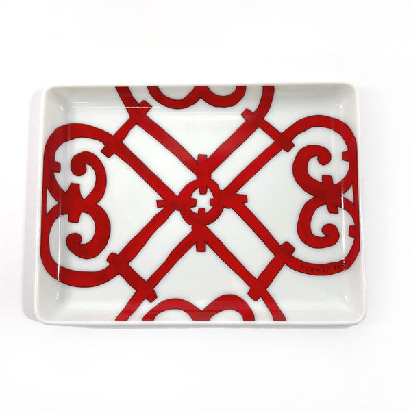 HERMES Tableware Guadalquivir Square plate Porcelain white white unisex New