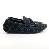 LOUIS VUITTON loafers 1ABF5H Driver Line Monogram denim Black mens Used